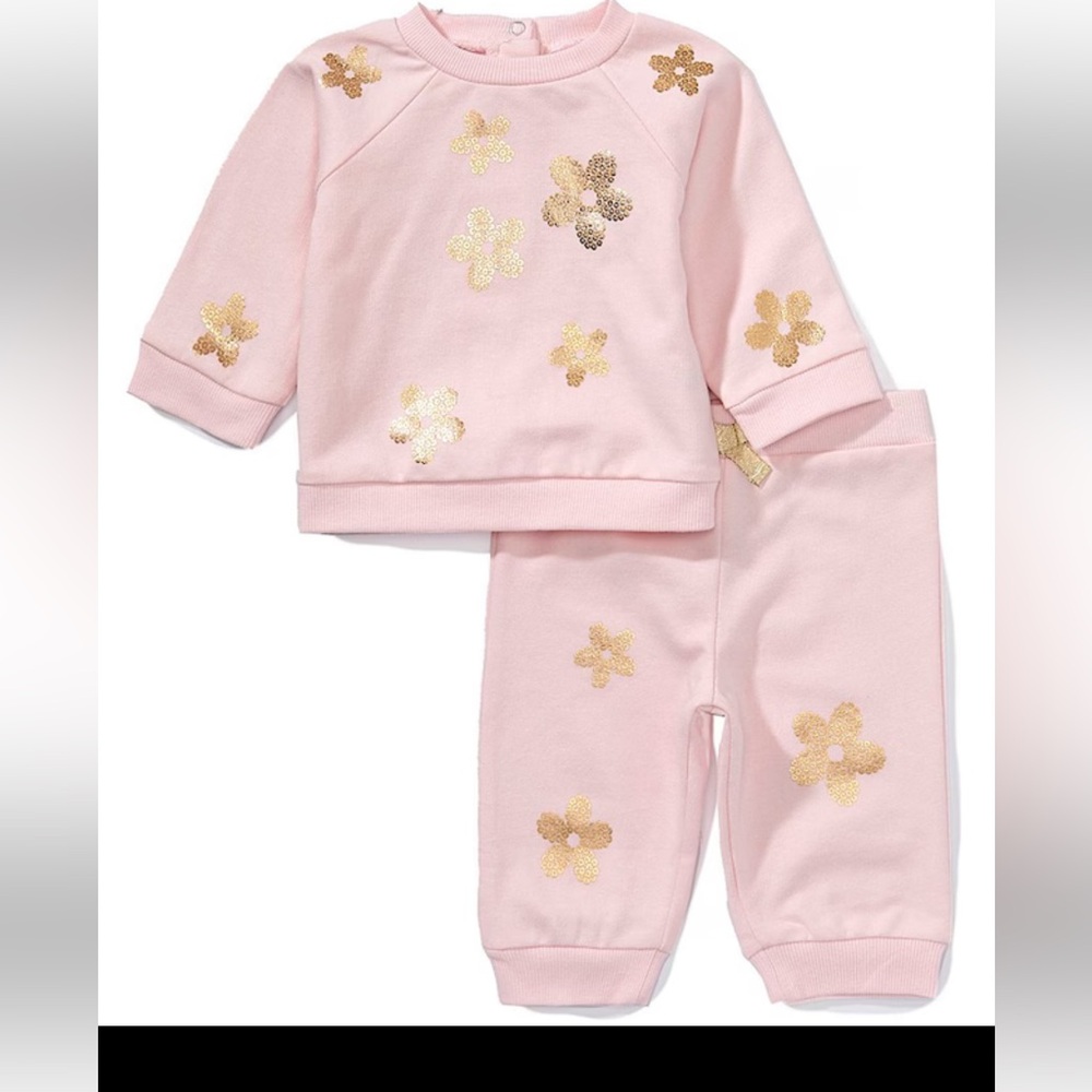 Little Me Baby Girls Floral Shine Sweatshirt & Active Pants
Set, 9 Months
